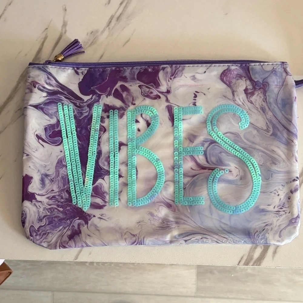 Purple and White Vibes Makeup bag
